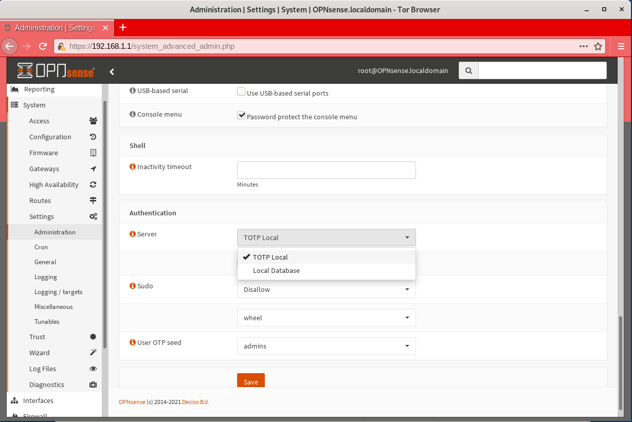 OPNSense - totp server
