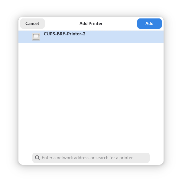 select printer to add