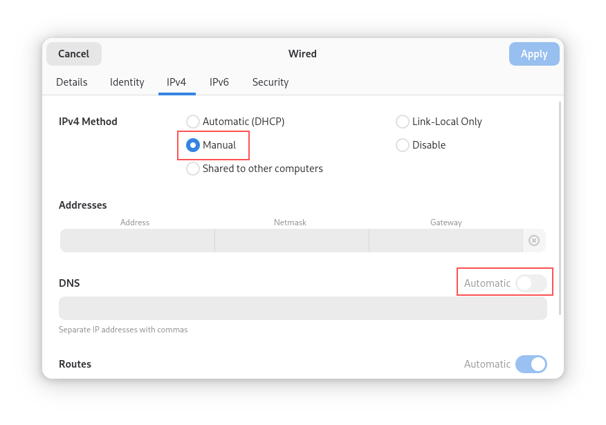 Tails Manual Network Settings