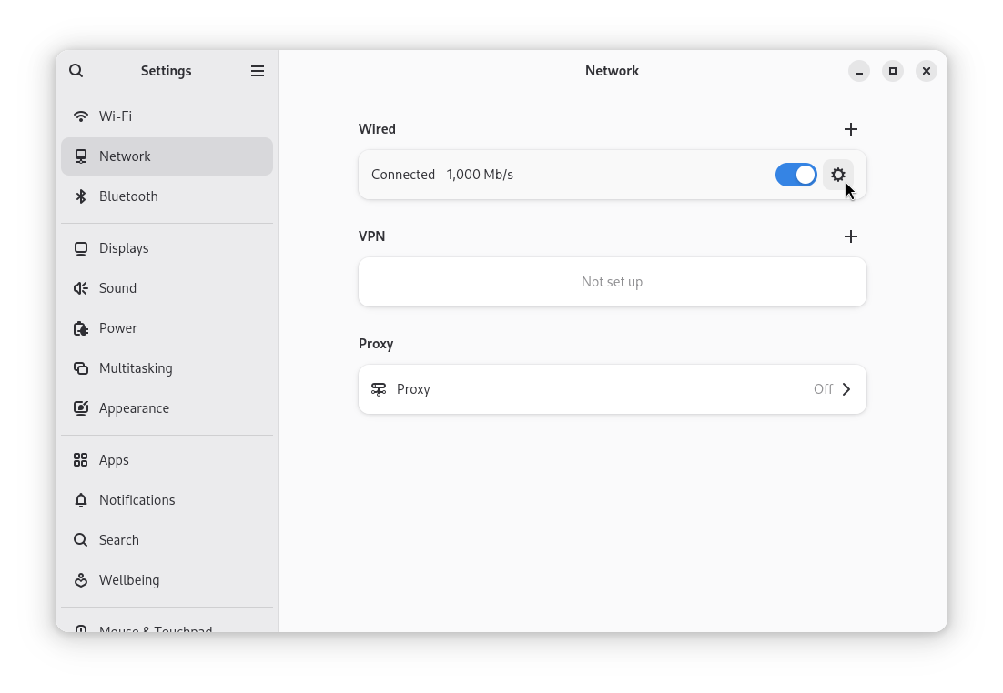 Tails Network Settings
