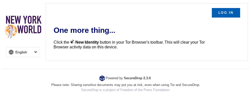 Page displaying instructions to clear your Tor Browser session by resetting your identity.