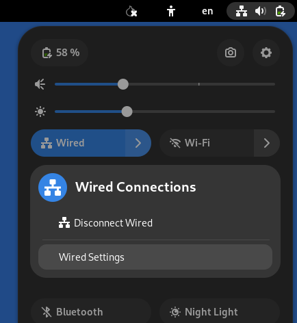 Wired Settings